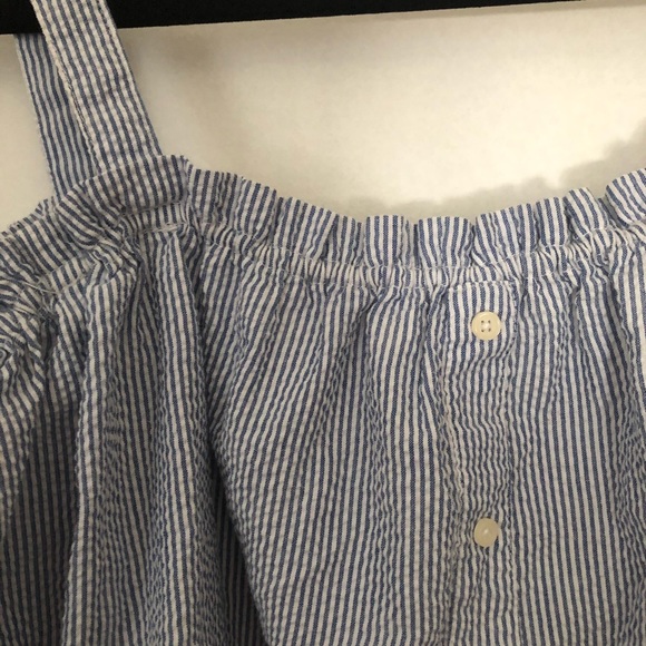 Springfield gorgeous striped cold shoulder white black boho shirt, size S resort - Picture 4 of 5